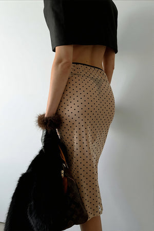 VERMIGLIO - Gonna midi in tulle velato a pois