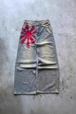 SENNARIOLO - Jeans wide leg blu dal fascino vintage