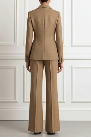 ARIANNA - Tailleur in tweed con blazer e pantaloni palazzo
