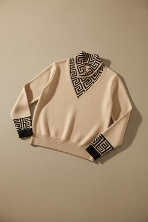 ERICA - Maglione casual con fantasia geometrica