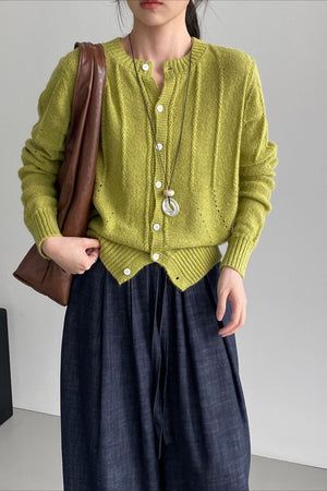 MOROLO - Cardigan in maglia con dettagli traforati