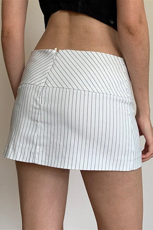 MELILLI - Minigonna a vita bassa con zip e righe