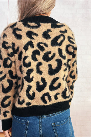 SEGNI - Cardigan corto in maglia animalier