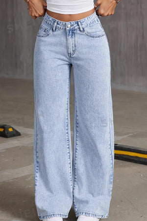 TREVILLE - Jeans a vita alta con fiocchi ricamati