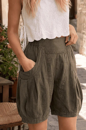 VETTO - Shorts utility a vita alta wide leg