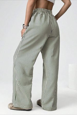 MINERVA - Pantaloni dritti a righe dal taglio casual