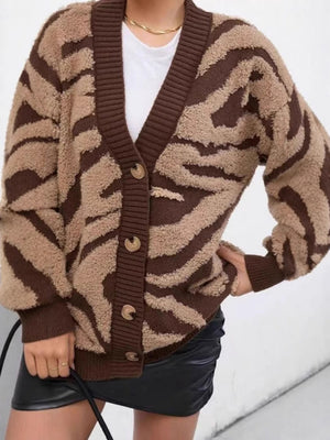 BISCEGLIE - Cardigan leopardato in maglia