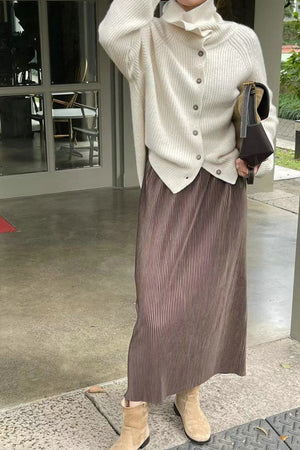 MAFALDA - Cardigan in maglia a coste con bottoni