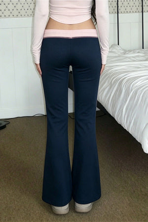 FABIANA - Pantaloni svasati in maglia con coulisse
