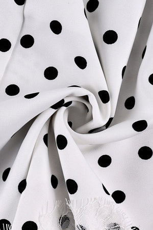 FURORE - Shorts a pois con dettagli in pizzo