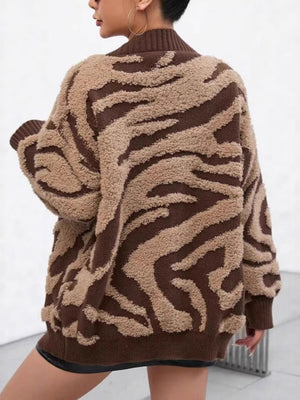 BISCEGLIE - Cardigan leopardato in maglia