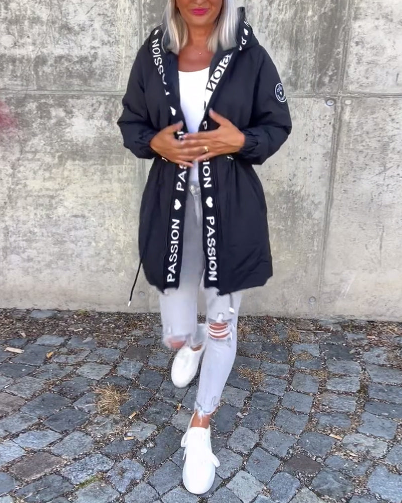 ISSIGLIO - Giacca casual leggera con zip e cordino