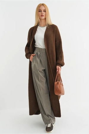 CURINGA - Cardigan lungo oversize in maglia