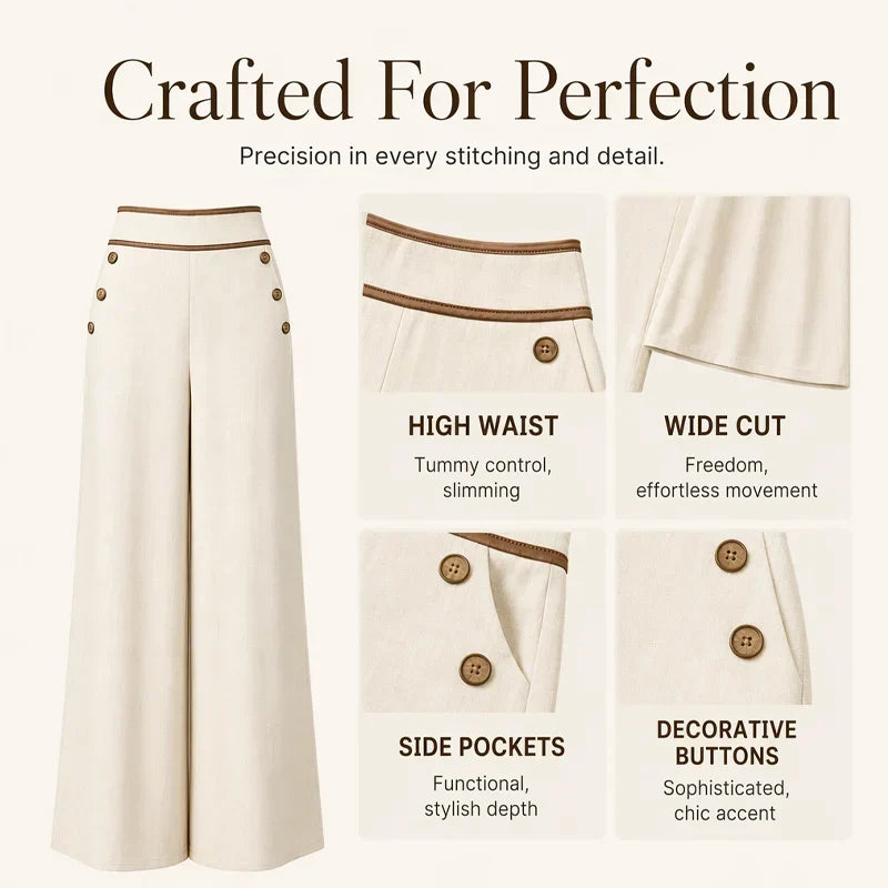 FOSCA - Pantaloni a vita alta eleganti valorizzanti