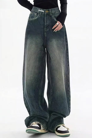 TEGGIANO - Jeans a vita alta e gamba ampia dal fascino vintage