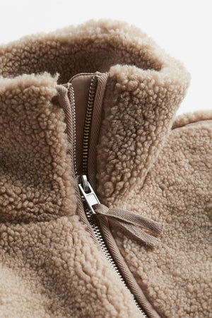 PIZZALE - Giacca in Fleece Oversize da Donna con Zip Frontale e Collo Alto