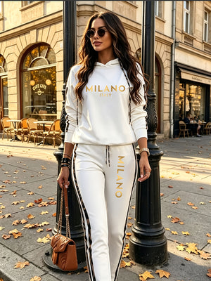 Set due pezzi • Tessuto fluido • Stile sportivo con bande laterali ✨ — foto 2