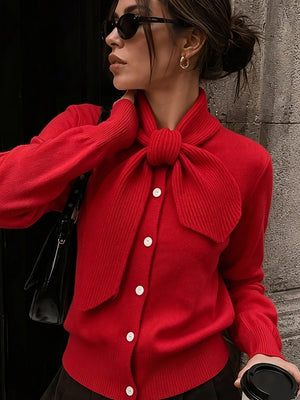 Cardigan • Maglia a coste • Fiocco oversize ✨ — foto 2