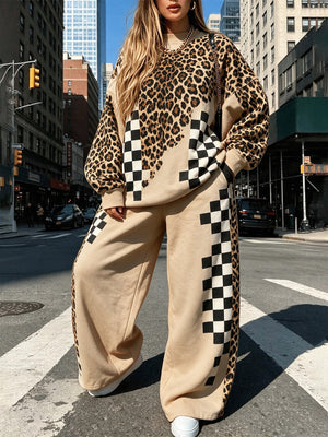 Set due pezzi • Felpato morbido • Stile animalier e quadri ✨ — foto 2